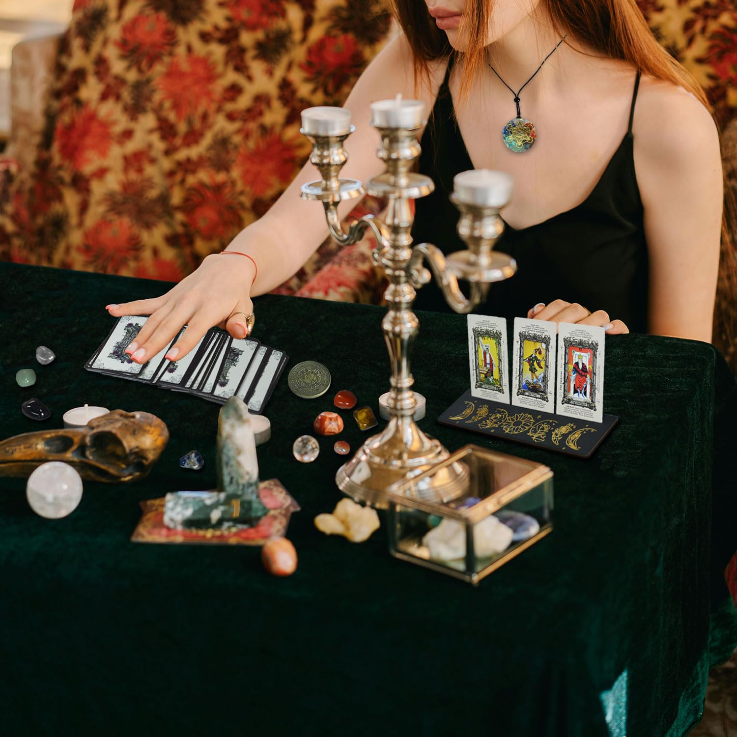 Knana 11Pcs Tarot Card Holder Set Wooden Tarot Card Stand Tarot Accessories Divination Tools Witchcraft Decorations Wiccan Altar Supplies