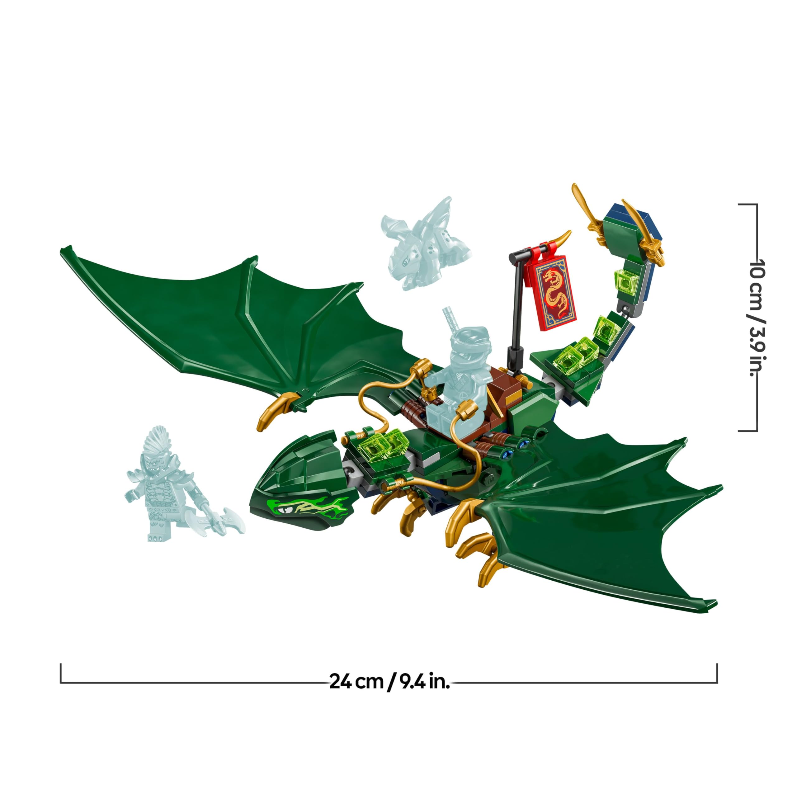 LEGO NINJAGO Lloyds grüner Walddrache - Spielzeug Drache mit 2 Minifiguren - Drachenfigur mit beweglichem Schwanz, Hals, Beine & Flügel - Geschenkidee für Jungen und Mädchen ab 6 Jahren 71829 9