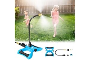 MIZUSUPI Mister Stand Portable Misting System for Outdoor Cooling, Misters for Outside Patio with Filter&Switch, Flexible Standing Mister Outdoor with Two Nozzles for Backyard/Kids/BBQ,1.8 FT Adjustable Tube