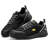 DRKA Steel Toe Shoes for Men, Breathable Lightweight Work Sneakers Safety Shoes for Men with Anti-Static