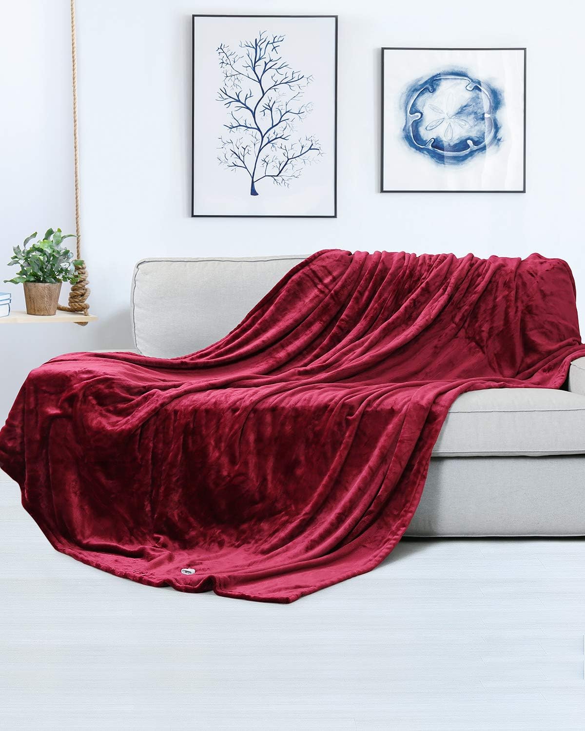 MaxKare Electric Blanket Heated Throw 72" x 84" Oversized Flannel Heated Blanket, ETL Certification Fast Heating with 4 Heating Levels & 8 Hours Auto Off, Machine Washable: Kitchen & Dining
