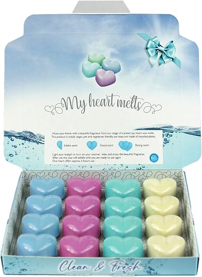 Spotless Leopard Clean and Fresh Mixed Wax Melts 16 Heart Shapes Gift Box