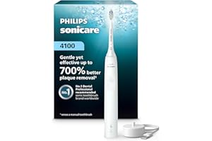 Philips Sonicare 4100 Series Electric Toothbrush - Sonic Toothbrush with Advanced Sonic Technology, Pressure Sensor, Two Intensity Settings, Smartimer & Quadpacer, White, Model HX3681/23