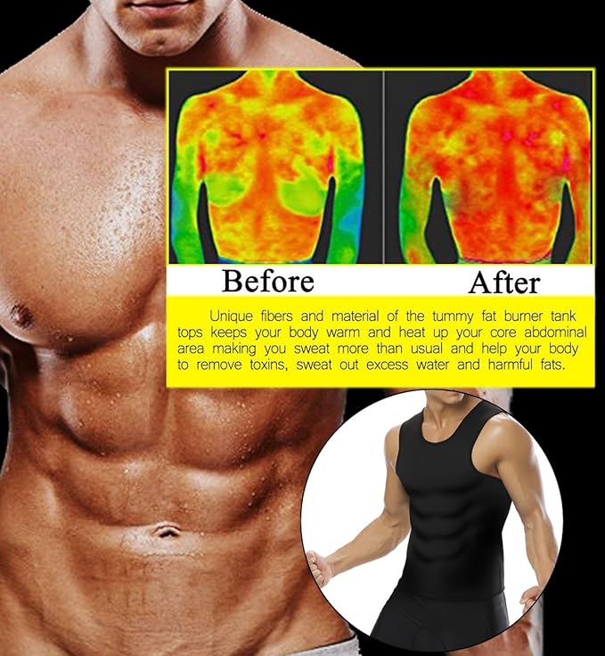 Men S Sweat Vest Waist Trainer Hot Body Shaper For Weight Loss No Zipper Neoprene Burn Fat Sauna Suit Tank Top