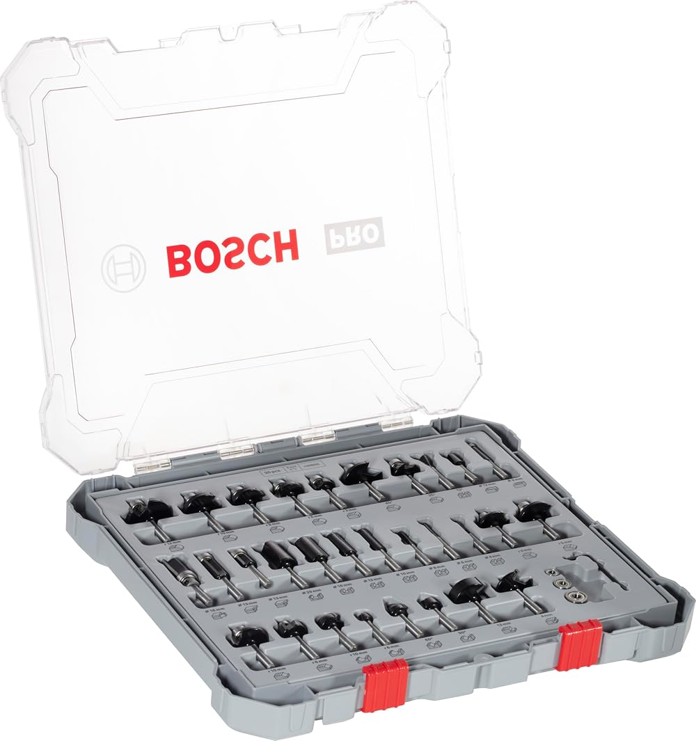 Bosch Professional 30 Pcs Mixed Router Bit Set Ø6 mm Shank Wood
