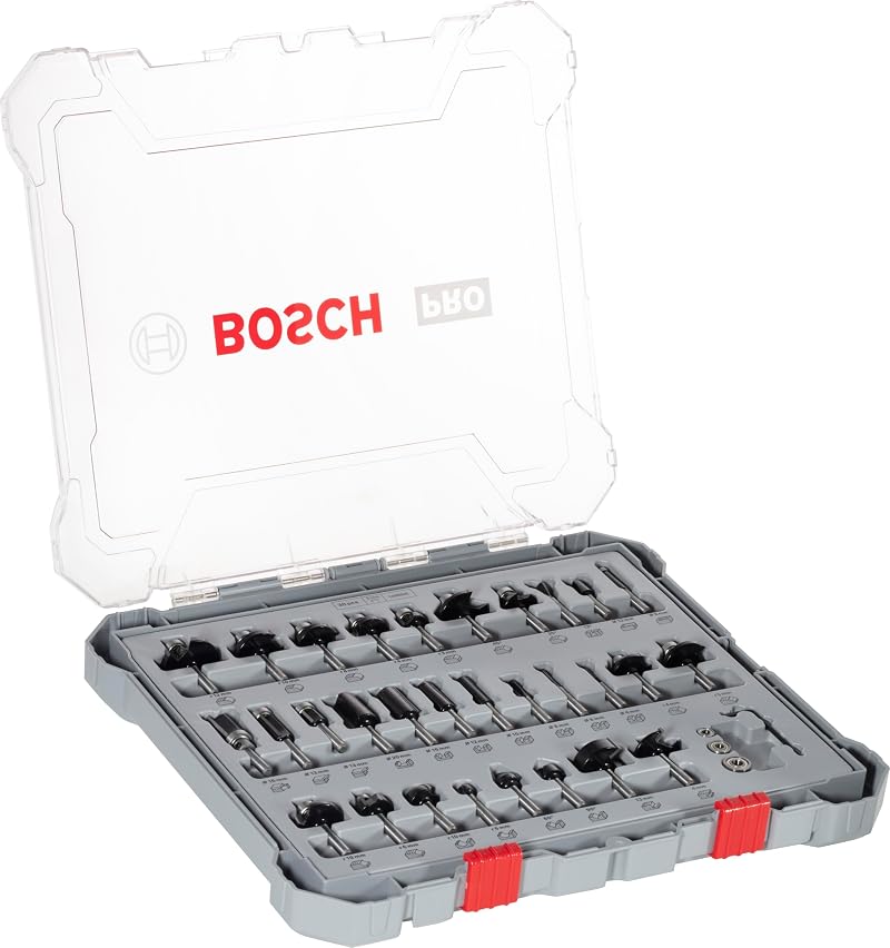Bosch Professional 30 Pcs Mixed Router Bit Set Ø6 mm Shank Wood