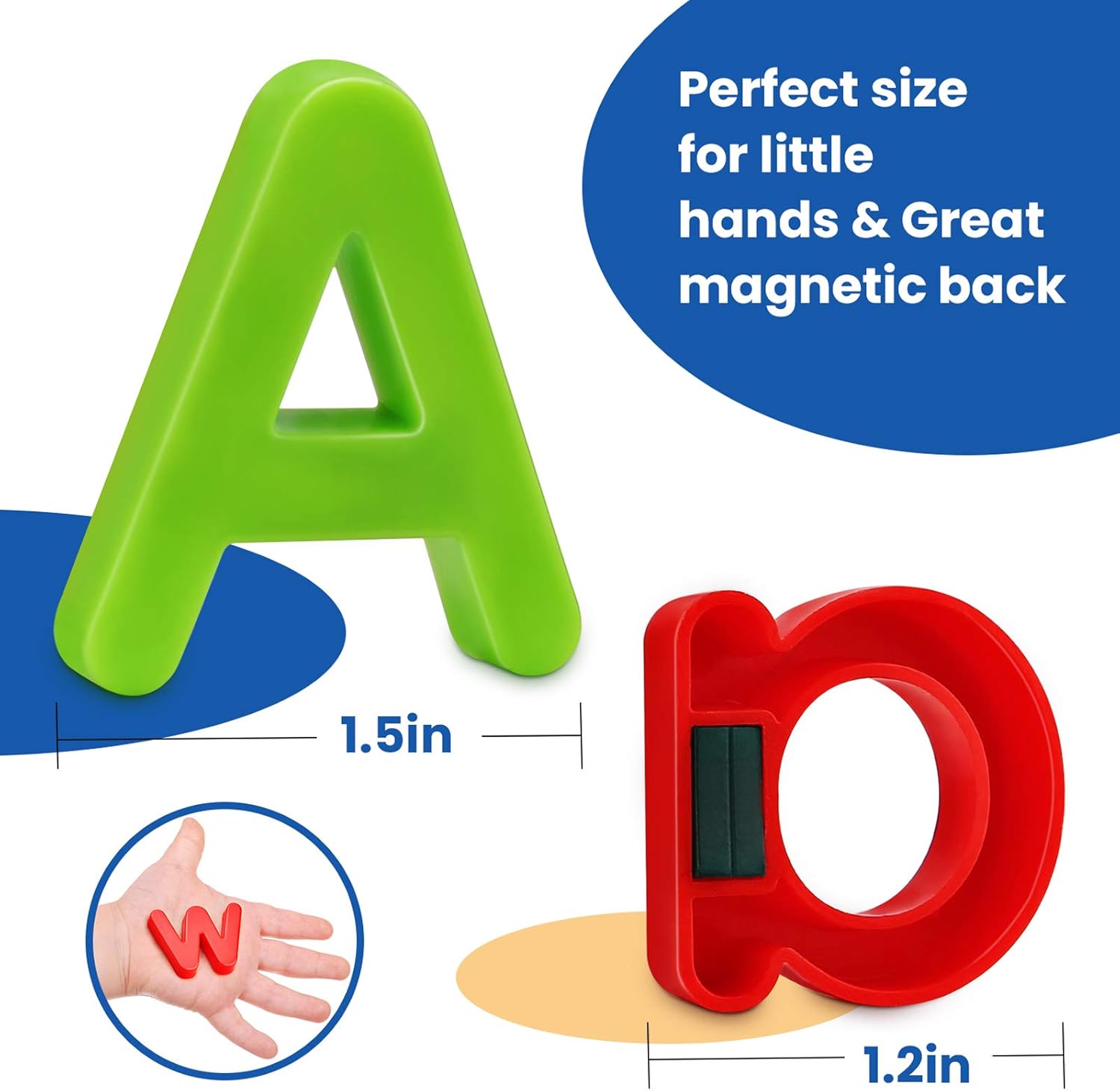 Gamenote Magnetic Letters and Numbers for Toddlers - Plastic Alphabet ABC 123 Magnets Refrigerator Kids Uppercase Lowercase Math Symbols for Fridge (78 Pcs): Furniture & Decor