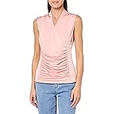 Calvin Klein No Sleeveless Gathered V-Neck Top