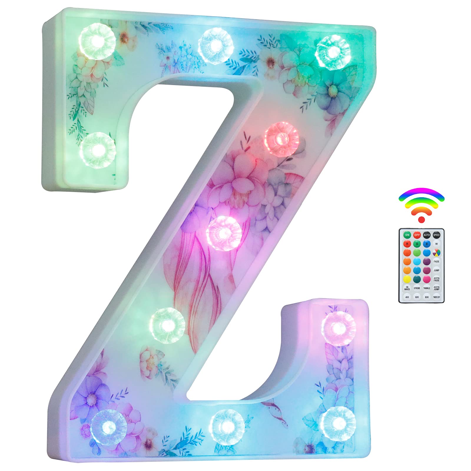 Unicorn Light Up Letters, LED Letter Lights 18 Color Changing Diamond Alphabet Sign Unicorn Gifts for Girls Women Party Birthday Decorations Remote Night Light Christmas Valentine Wall Table Decor - Z