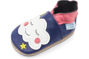 Dotty Fish Girls Infant and Toddler Shoes – Barefoot-Friendly, Non-Slip Suede Sole, Podiatrist Recommended, Breathable Baby-Safe Leather, British Brand – Fits 0–4 Years