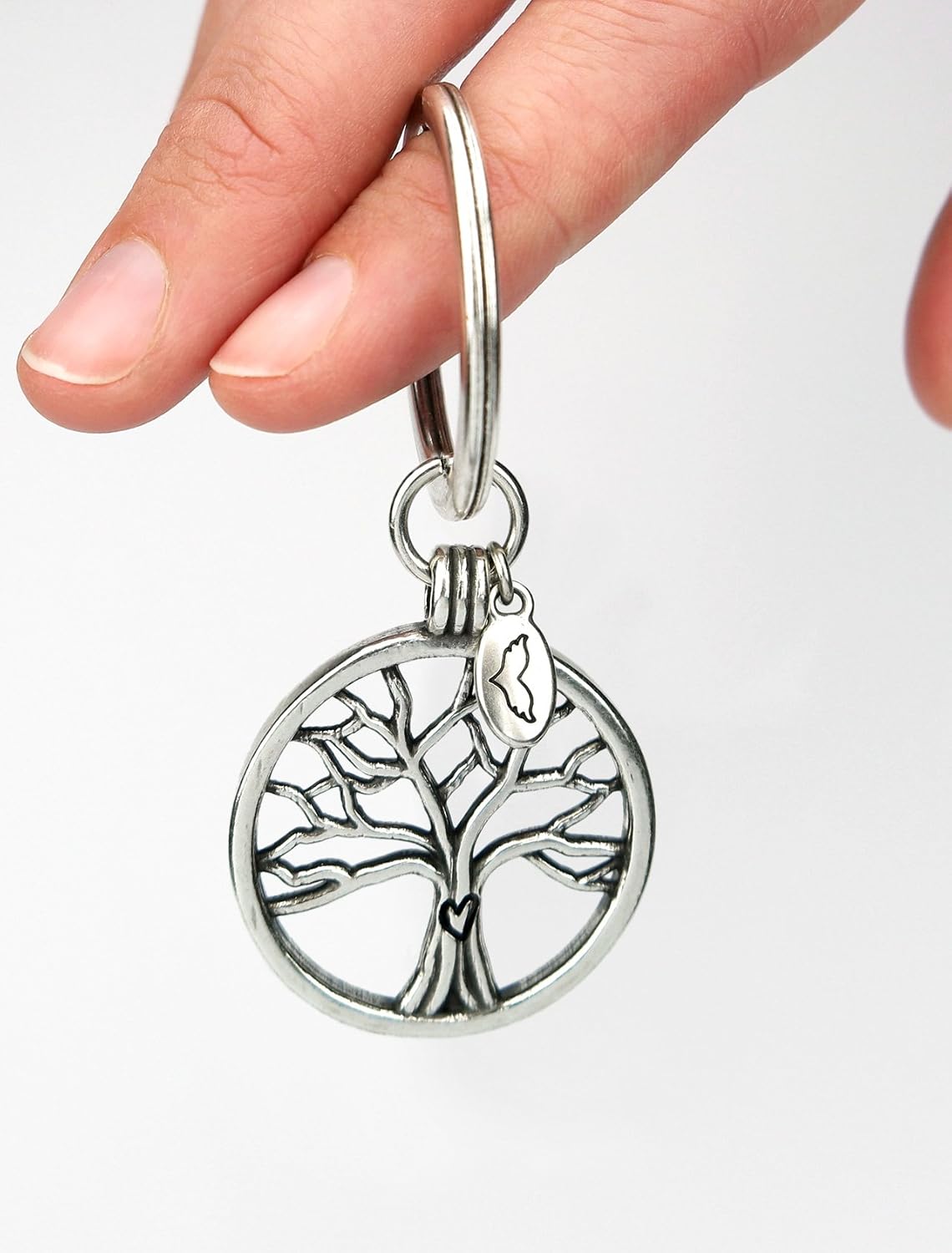 Collana Uomo Donna Con Ciondolo Croce E Albero Della Vita - Acciaio Inox Argento