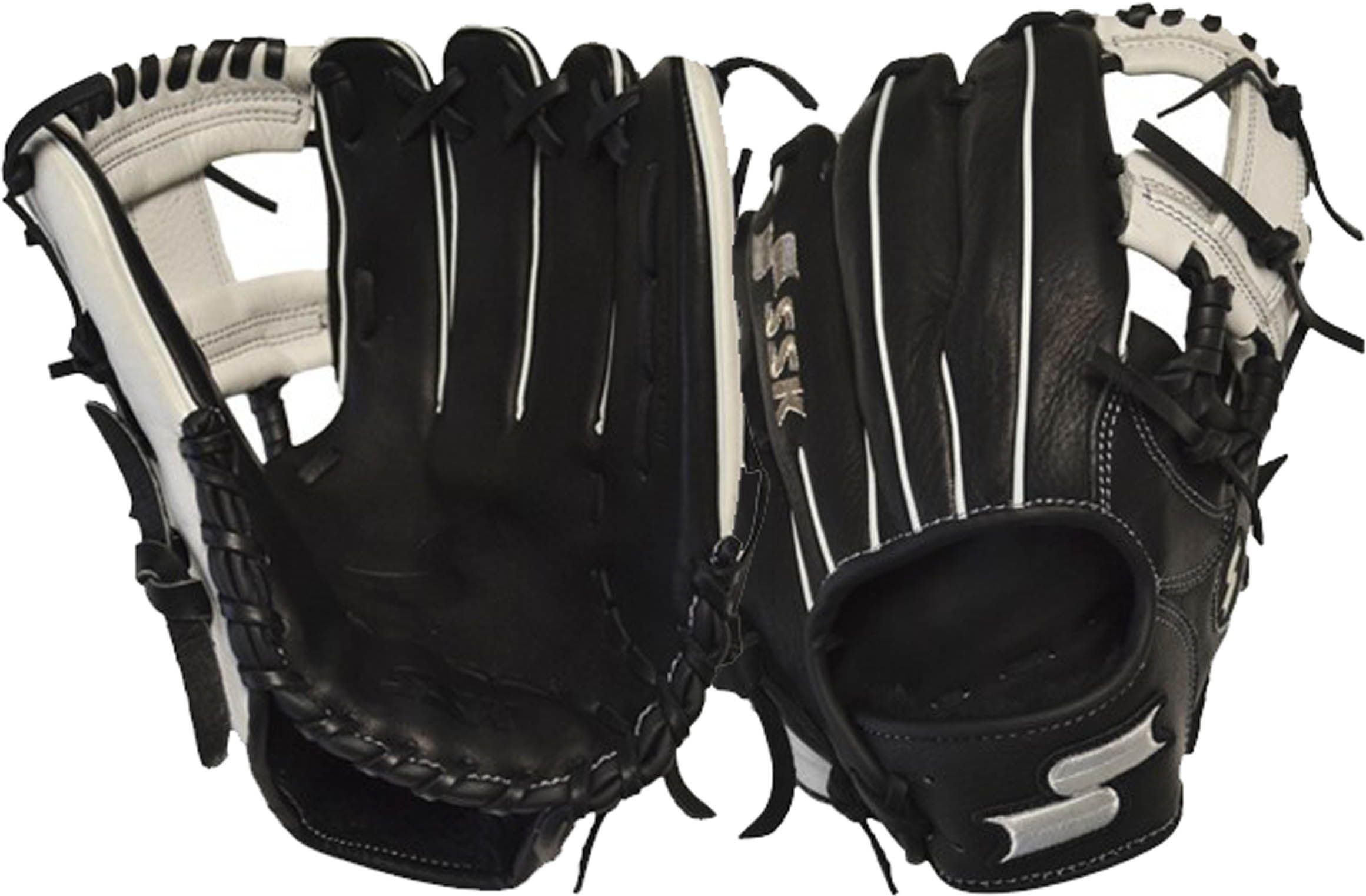 SSK Baseball Men's SSK Edge Pro Glove, Black/White, 11.5"