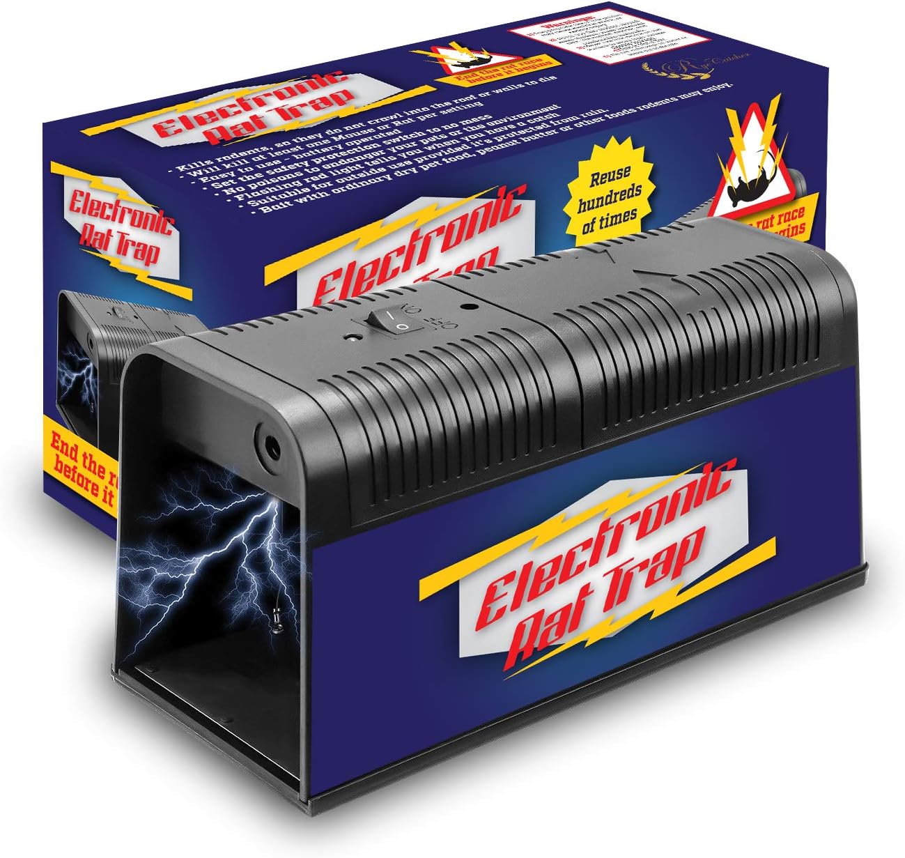 Electronic Rat Trap Upgraded version - electric mouse traps that work - powerful mice killer - humane rat zapper - best chipmunk trap - indoor outdoor rodent trap - squirrel exterminator