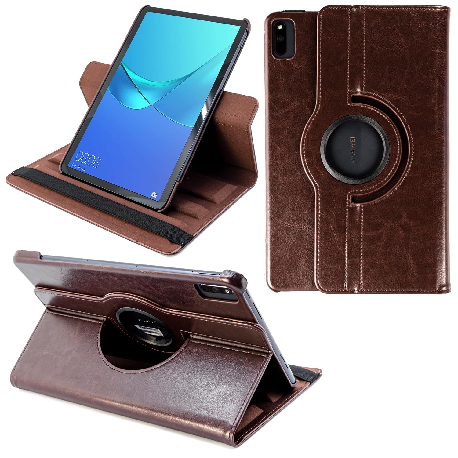 COOVY® 2.0 Cover for Huawei Matepad (10.4") ROTATING 360° DEGREE SMART CASE STAND HOUSING PROTECTION Sleep/Wake up | brown — image 1