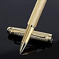 Bociyer Rollerball Liquid Ink Pens,Best Luxury Ball Pen Gift Set for Men and Women,Black Ink Fancy Pen Refillable for Executive Office,Professional,pretty pens,cool pens,Nice cute Designer Pens(Gold)