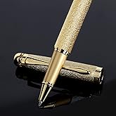 BOCIYER Rollerball Liquid Ink Pens,Best Luxury Ball Pen Gift Set for Men and Women,Black Ink Fancy Pen Refillable for Executive Office,Professional,pretty pens,cool pens,Nice cute Designer Pens(Gold)