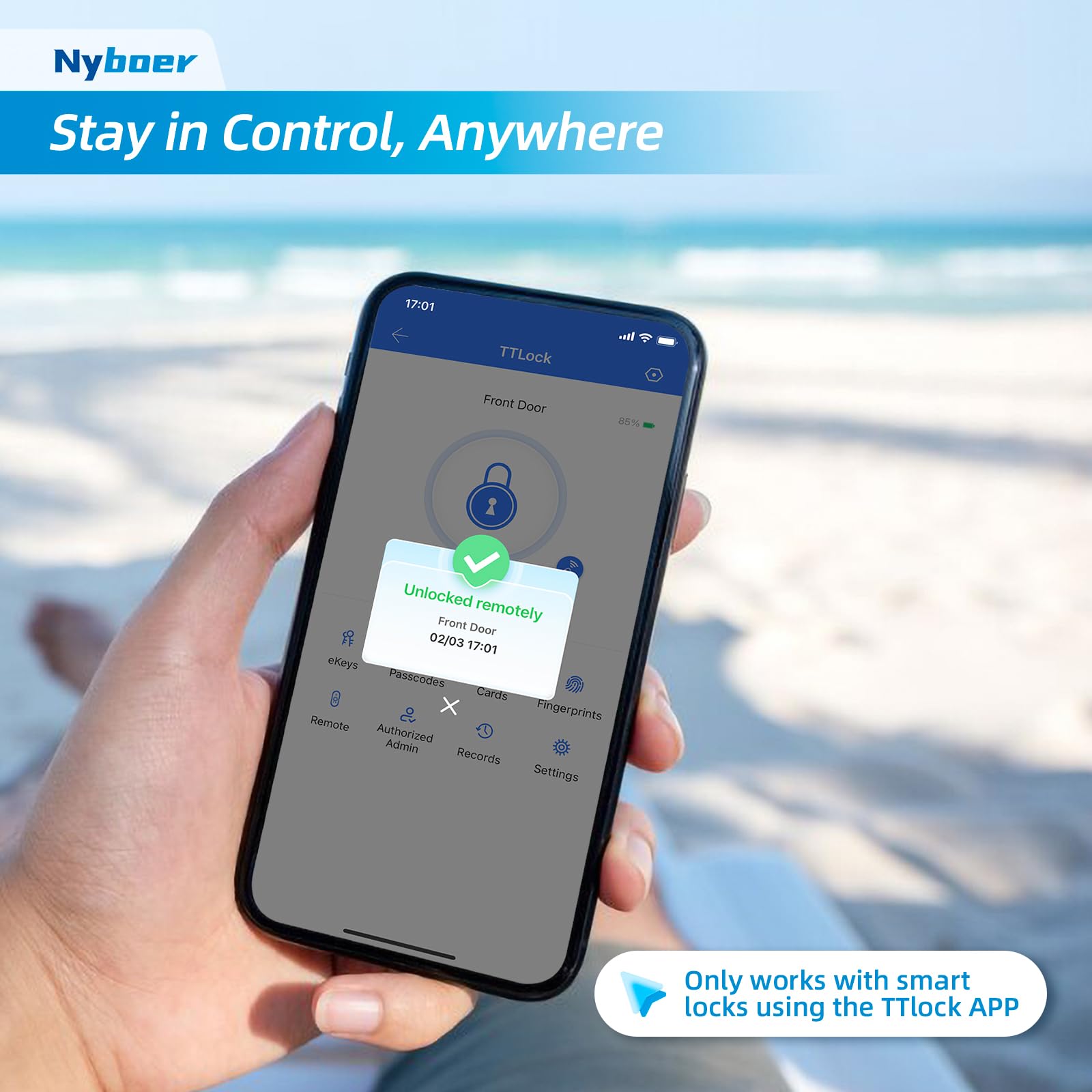 Wi-Fi Gateway Remotely Control Smart Fingerprint Door Lock with TT Lock App, Gateway Smart Hub Compatible with Alexa Voice Control,Electronic Lock Assemblies by Nyboer - View 6