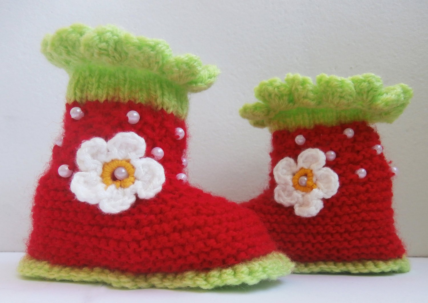 red baby booties