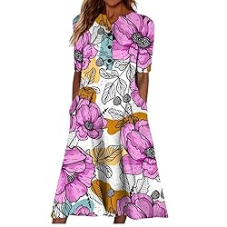 Short Sleeve Sundresses for Women Women's 2024