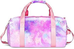 RLGPBON Dance Bag for Girls Kids Travel Duffel Bags Waterproof Sports Gym Bag for Women, Tie-dye Teen Overnight Duffel Bag with Shoe Compartment Ballet Small Gym Bag
