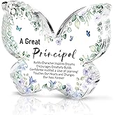 SHLINCO Principal Appreciation Gift - Butterfly Shaped Acrylic Desk Sign, Suitable for Retired Educators, School Administrators Office Decoration, 4.7" x 3.2", Retirement Keepsake