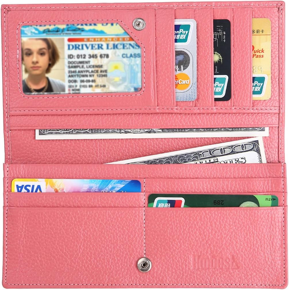 Hoobest RFID Blocking Leather Wallet for Women,Ladies Wallet Clutch