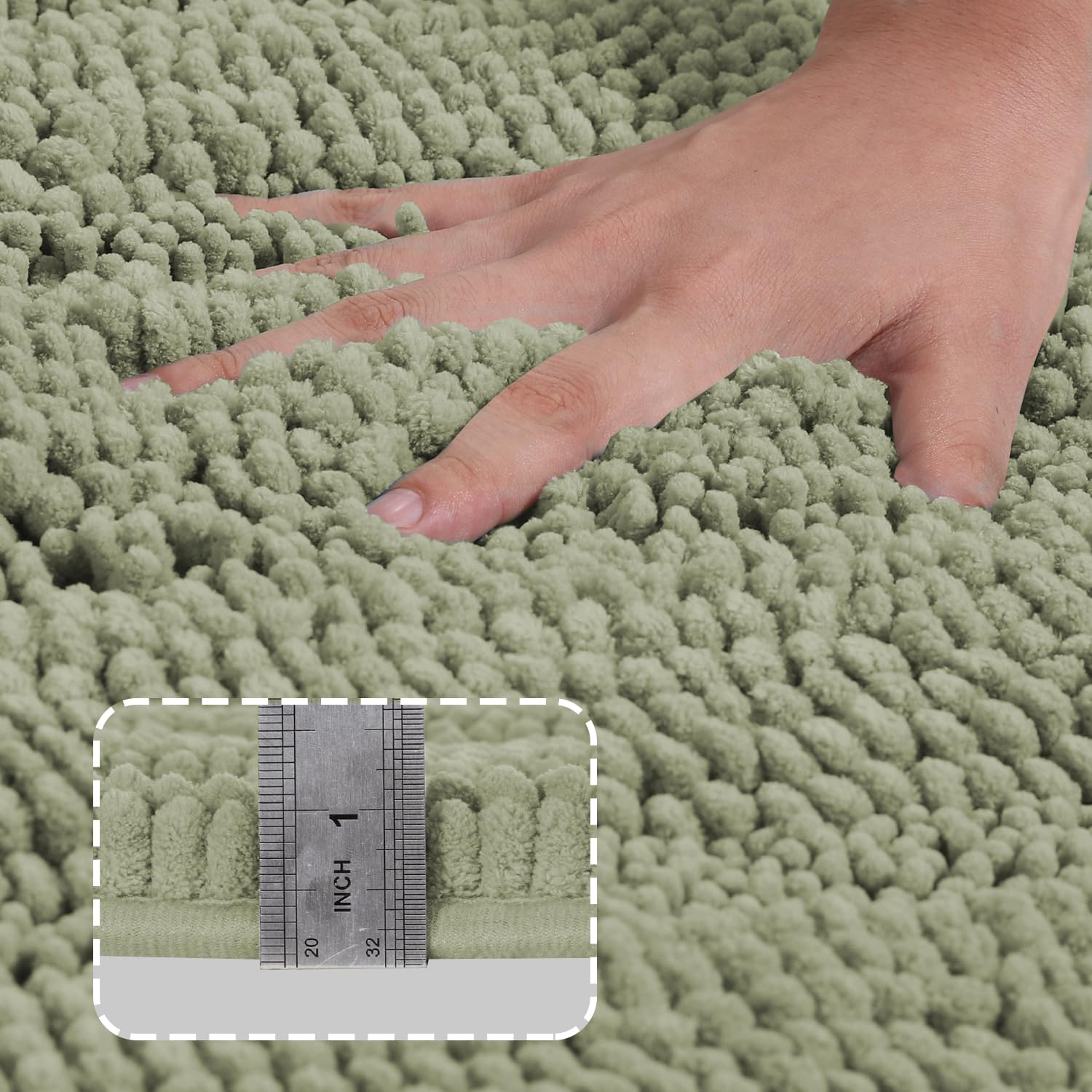 Condition photo showing New/Like New for turquoize bathroom runner area chenille rug oversize non-slip shag kitchen shower bath mat extra lon