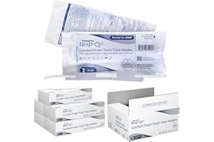 Dynarex Comfort-Foam Tracheostomy Tube Holder - with Soft Foam Tube Padding, Secure Hook & Loop Closure - 2 Piece, Small, Case of 50
