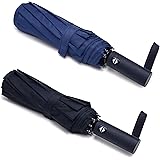 PFFY 2 PACKS Travel Umbrella Windproof 10 RIBS Auto Open & Close Collapsible Folding Small Compact Umbrella for Rain