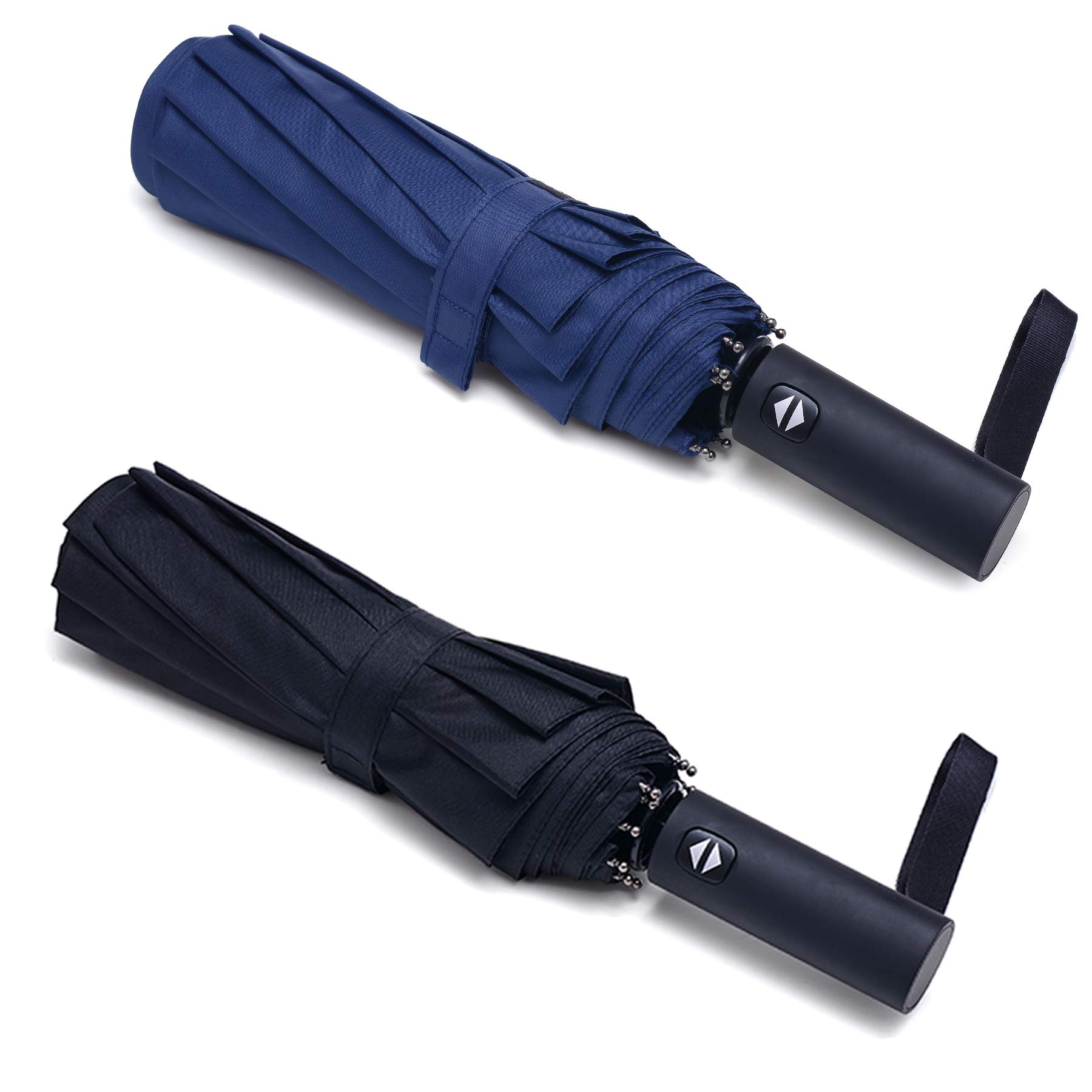 PFFY 2 Packs 10 RIBS Travel Umbrella Windproof Auto