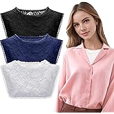 3 Pcs Cleavage Cover up for Low Neckline Fake Collars for Women Detachable Modesty Panel Cleavage Cover for Low Cut Dresses