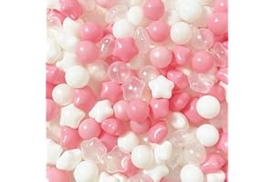 YUFUL Star Ball Pit Balls - Pack of 200 Non-Toxic Soft Plastic Pink Balls for Kids, BPA & Phthalate Free, Crush Proof Suitable for Ages 1-5. Ideal for Parties, Pools, Tents and More (200 Balls)