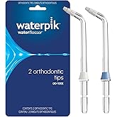 Waterpik Water Flosser Orthodontic Replacement Tips, 2 Count OD-100E | Genuine Waterpik Brand Refill Nozzles Heads, for Cleaning Dental Braces &amp; Brackets, Assorted Colors, Replace Every 3 Months