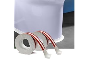 PEUNITORY 2 Pack Caulk Tape for Bath and Kitchen, Self Adhesive Caulking Strip for Toilet Base, White Caulk Tape for Bottom of Toilet, Tub Surround, Kitchen Countertop