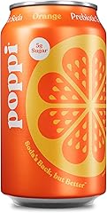 Poppi Sparkling Prebiotic Soda Beverage with Apple Cider Vinegar, Seltzer Water and Fruit Juice, Orange Flavor, 12 Fl Oz, 1 C