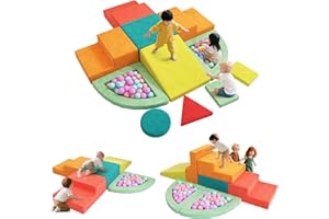 11-Piece Foam Climbing Blocks for Toddlers, Indoor Baby Climbing Gym Soft Play Set, Macaron Color Climb Toys for 1 Year Old, 