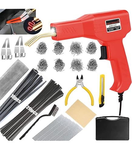 Kit De Soudure Plastique Avec Agrafeuse Chaude - 600/1200/3000 Agrafes, 2 Tailles - Pour Réparer Pare-chocs, Etc. - 2