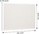 OWLKELA Linen Bulletin Board 60x40cm White Frame Corkboard view 2