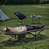 OVERMONT 28 Inch Extra Wide Padded Folding Camping Bed Cot with Carry Bag view 8