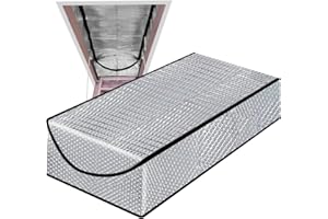 QEQANAZO Attic Door Insulation Cover Attic Insulation Attic Tent - Premium Energy-Saving Cover for Pull-Down Stairs, 25"x54"x11", Double Bubble Reflective Radiant Barrier That Reflects 95% of Heat.