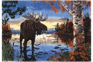 Large Size Latch Hook Rug Kits for Adults and Children 43.3 x 29.5 Inch DIY Needlework Crocheting Rug Kit with Color Preprint