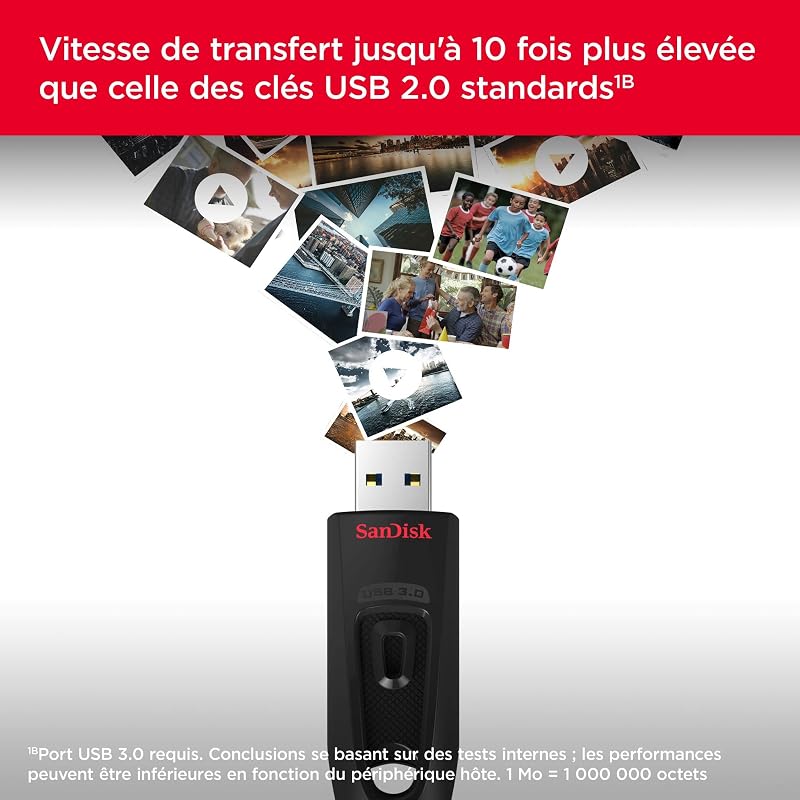 Ultra 32 GB USB Flash Drive USB 3.0 Up to 130 MB/s Read - Twin Pack, Red/Blue — photo 3 sur 7