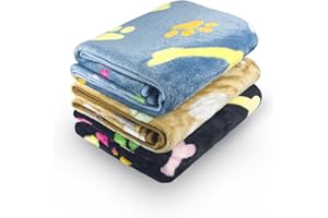 LeapSheep Pet Blankets for Dogs Cats - 3Pack Heart Pattern Super Soft Fluffy Dog Blankets for Small Medium Large Doggy Kitten