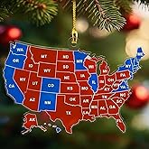 US Election Map 2025 Ornament, Magical Map Christmas Decoration, Election Results Map 2025, US State 2025 Memor Ornament (Map)