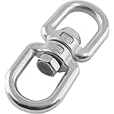 Bonsicoky Heavy Duty M8 304 Stainless Steel Swing Swivel, 360 Degree Rotational Device Hanging Accessory for Web Tree Swing, Hammock Chair, Aerial Yoga, Climbing Rope, Hold Up to 1200LB