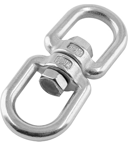 4-Pack 316 Stainless Steel Eye To Eye Swivel Shackles - M6, 120kg/264 Lbs Load Limit, For Marine & Rigging