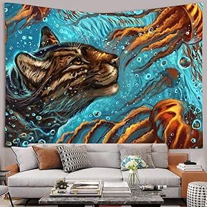 lxwrnv Animal Psicodélico Tigre Jirafa Tapiz De Tortuga Animal Tapices