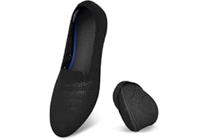 Puxowe Round Toe Flats for Women Dressey Comfortable Ballerina Flats for Women Slip on Knit Shoes Foldable & Washable for Wor