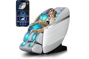 RelaxRelife 4D Full Body Massage Chair with Flexible 166° Track, Reading Light, 18 Massage Modes, 11 Techniques, 36 Airbags, Zero Gravity Recliner with Yoga Stretch and Foot Massage Grey