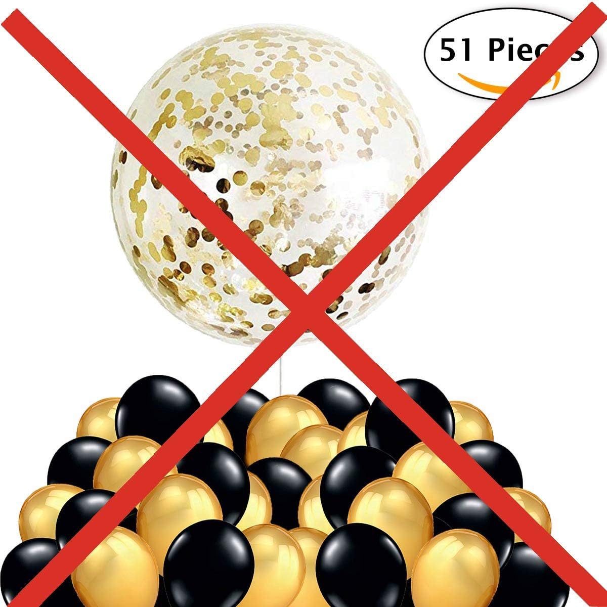 50 Gold Black + 1 Jumbo Confetti